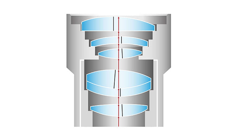 Illustration of lens with lens defects